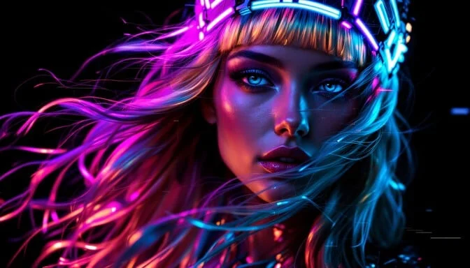 彩票平台赛博朋克霓虹女王主视觉形象